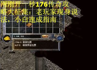 网刚开一秒176传奇攻略大征集：老玩家现身说法，小白速成指南