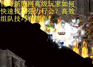 传奇新服网高级玩家如何快速找到强力行会？高效组队技巧有哪些？