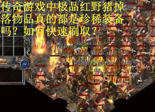 传奇游戏中极品红野猪掉落物品真的都是珍稀装备吗？如何快速刷取？