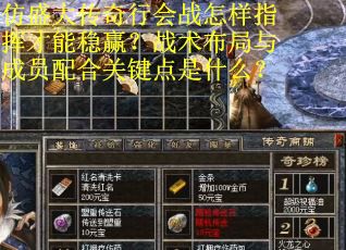 仿盛大传奇行会战怎样指挥才能稳赢？战术布局与成员配合关键点是什么？