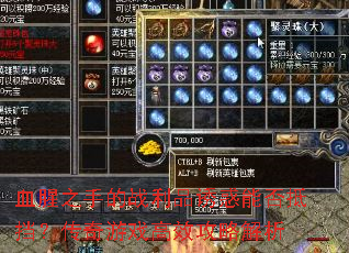 血腥之手的战利品诱惑能否抵挡?传奇游戏高效攻略解析 血腥之手的战利品诱惑能否抵挡?传奇游戏高效攻略解析